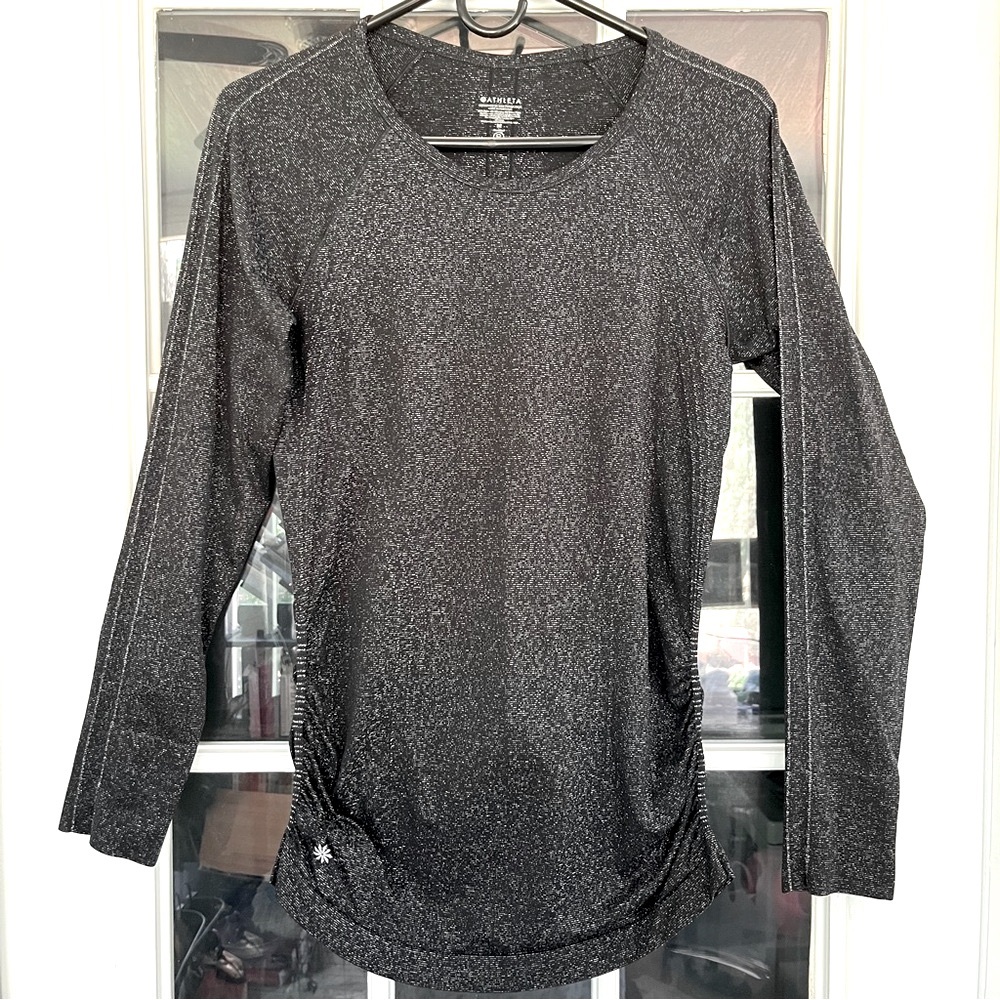 ATHLETA Metallic Base Layer with Thumbholes (Sz M)
